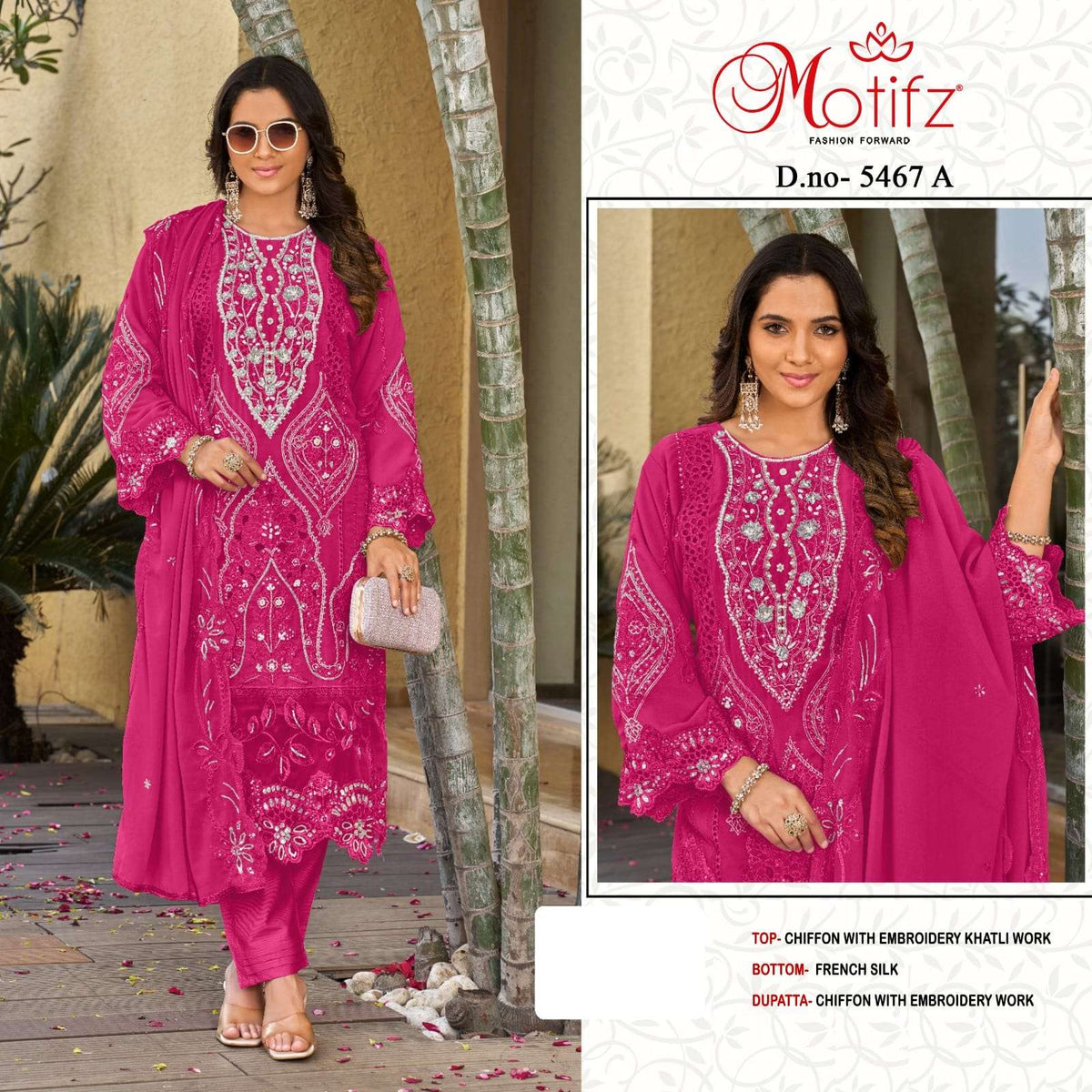 MOTIFZ 5467 Chiffon Embroidery Pakistani Suit