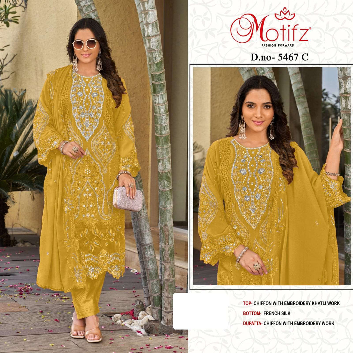 MOTIFZ 5467 Chiffon Embroidery Pakistani Suit