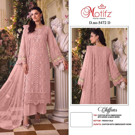 MOTIFZ 5472 Chiffon Embroidery Pakistani Suit