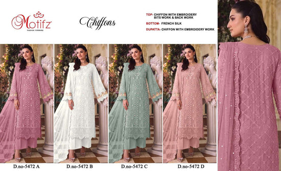 MOTIFZ 5472 Chiffon Embroidery Pakistani Suit