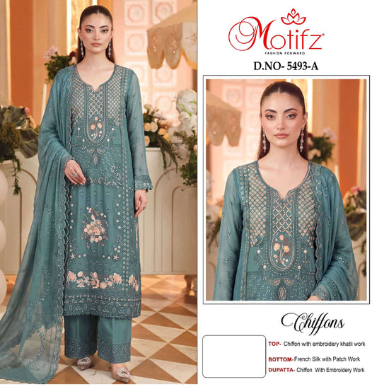 MOTIFZ 5495 Chiffon Pakistani Suit