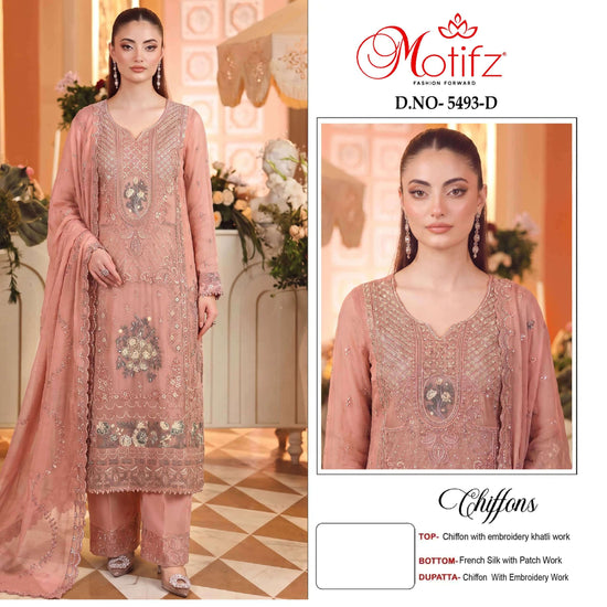 MOTIFZ 5495 Chiffon Pakistani Suit