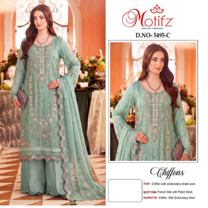 MOTIFZ 5495 Chiffon Pakistani Suit - Amrah Wholesale