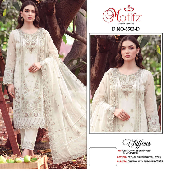 MOTIFZ 5503 Chiffon Premium Embroidery Pakistani Suit