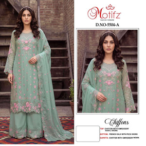 Motifz 5504 A To D Chiffon Embroidery Pakistani Suit