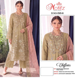 MOTIFZ 5505 Premium Embroidery Chiffon Pakistani Suit