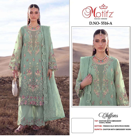 Motifz 5516 Chiffon Embroidered Pakistani Suit