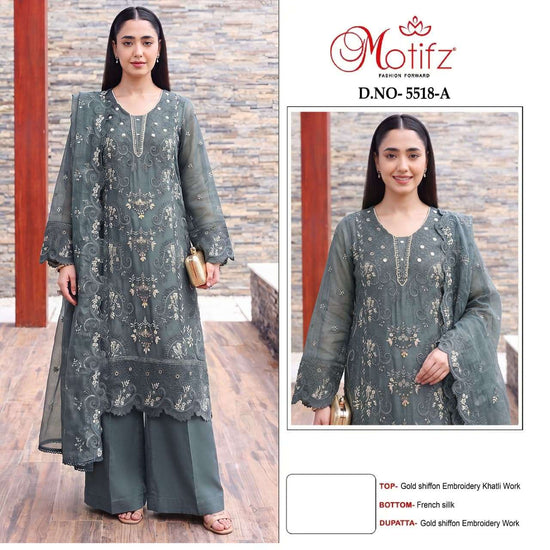Motifz 5518 Chiffon Embroidered Pakistani Suit