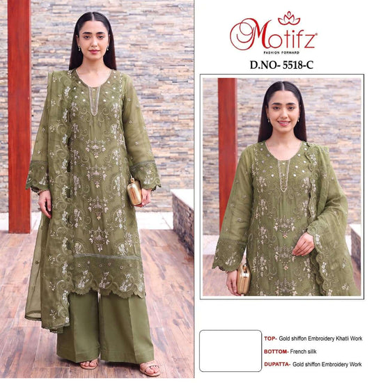 Motifz 5518 Chiffon Embroidered Pakistani Suit