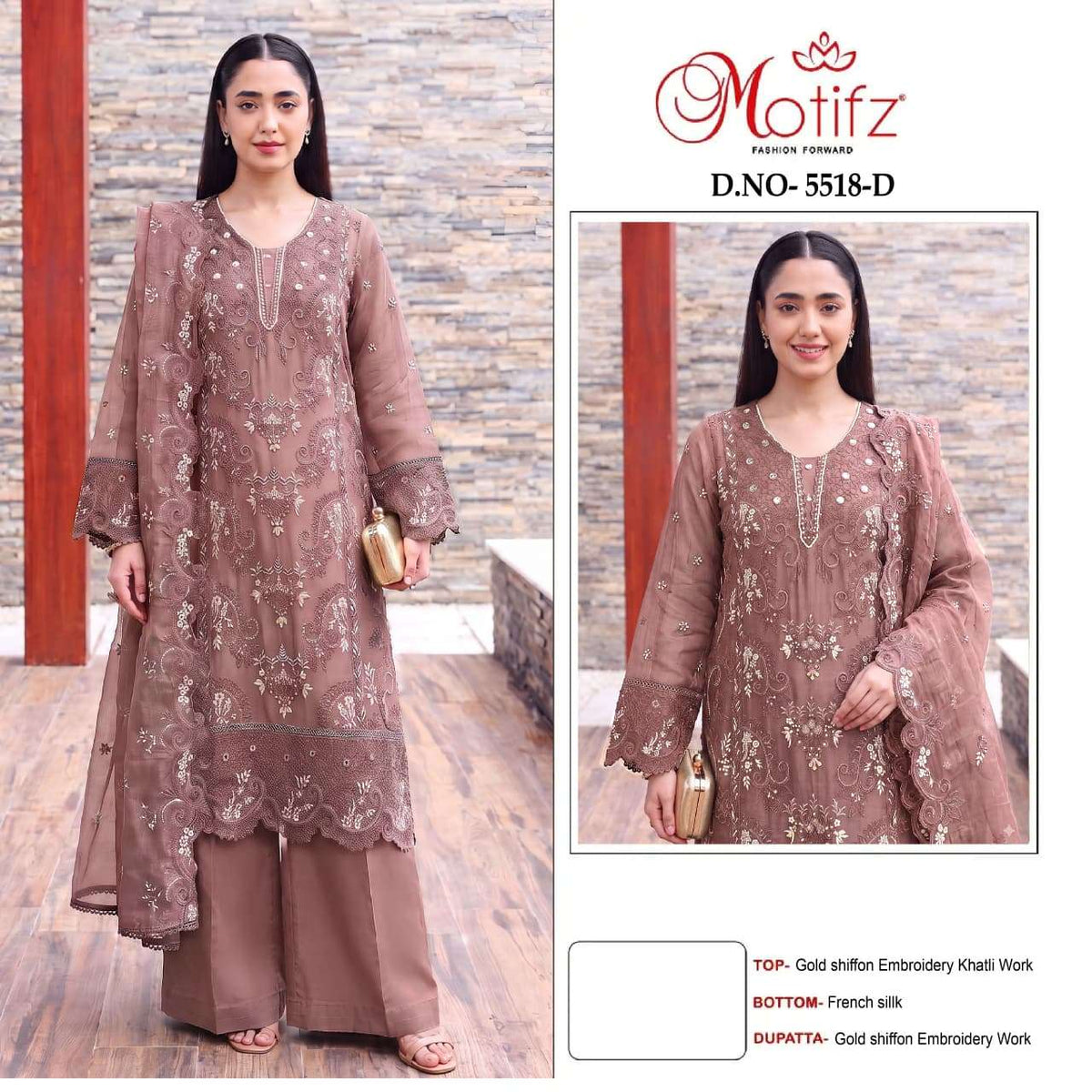 Motifz 5518 Chiffon Embroidered Pakistani Suit