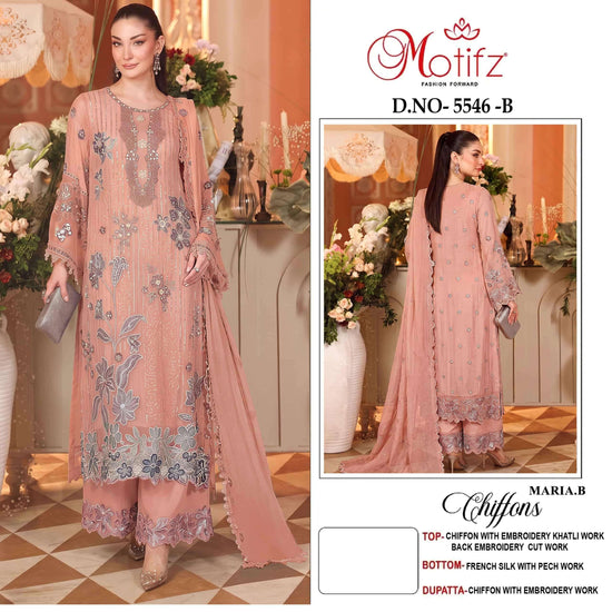 Motifz 5546 Chiffon Embroidered Festive Wear Pakistani Salwar Suit