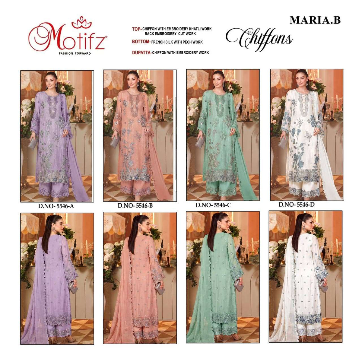 Motifz 5546 Chiffon Embroidered Festive Wear Pakistani Salwar Suit