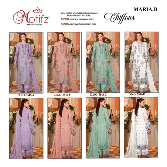 Motifz 5546 Chiffon Embroidered Festive Wear Pakistani Salwar Suit