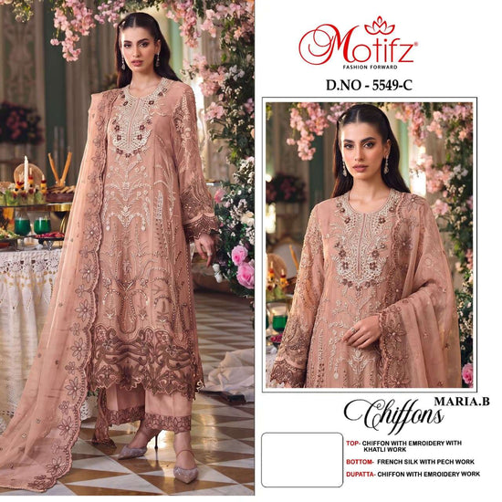 Motifz 5549 Chiffon Embroidered Pakistani Salwar Suit