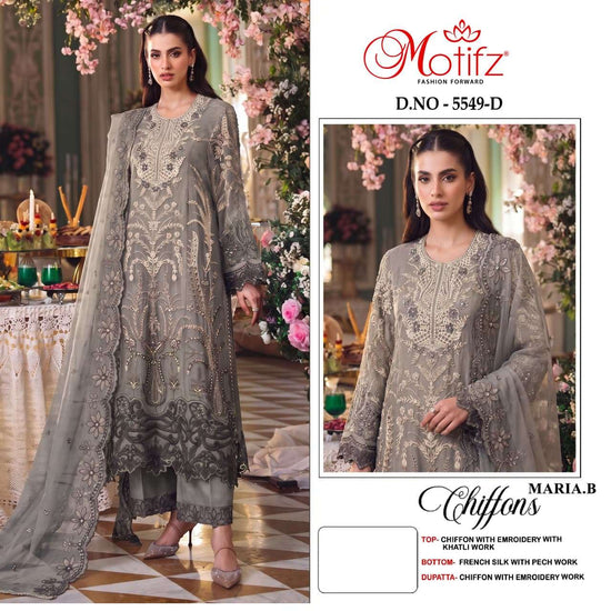 Motifz 5549 Chiffon Embroidered Pakistani Salwar Suit