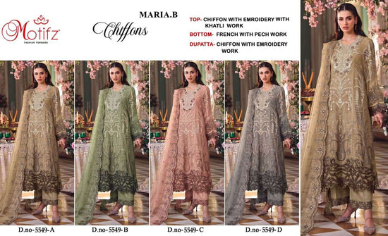 Motifz 5549 Chiffon Embroidered Pakistani Salwar Suit