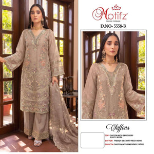 Motifz 5558 Chiffon Embroidered Pakistani Suit