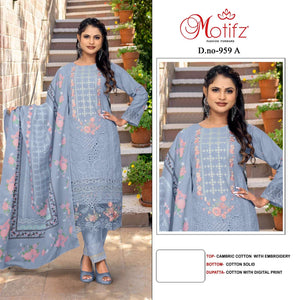 Motifz 959 A To D Series Cambric Cotton Pakistani Suit