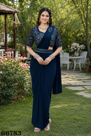 MRUDANGI AARIKA Premium Lycra Ready-to-Wear Stitched Saree
