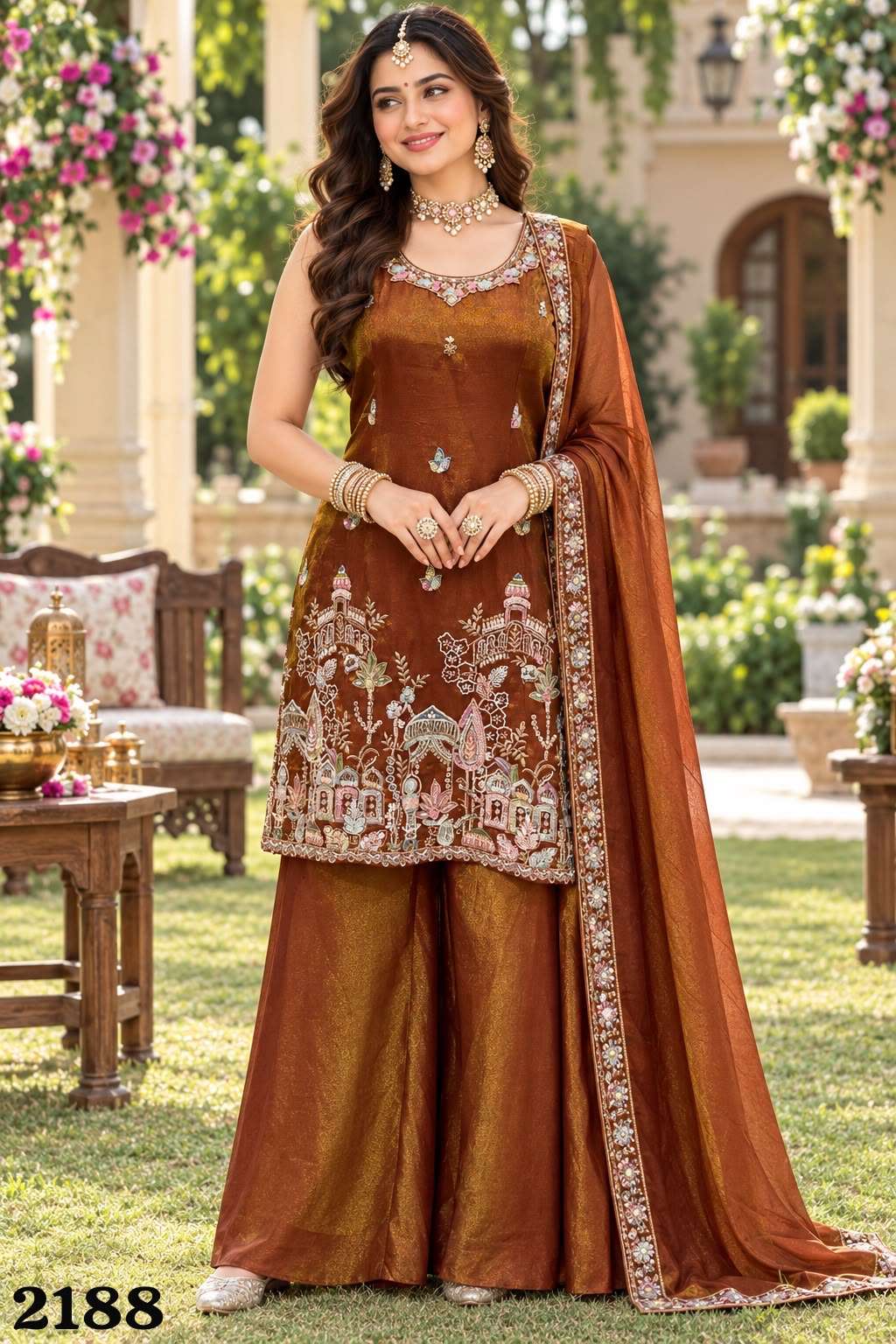 MRUDANGI AAVYA Viscose Tissue Silk Stitched Dress