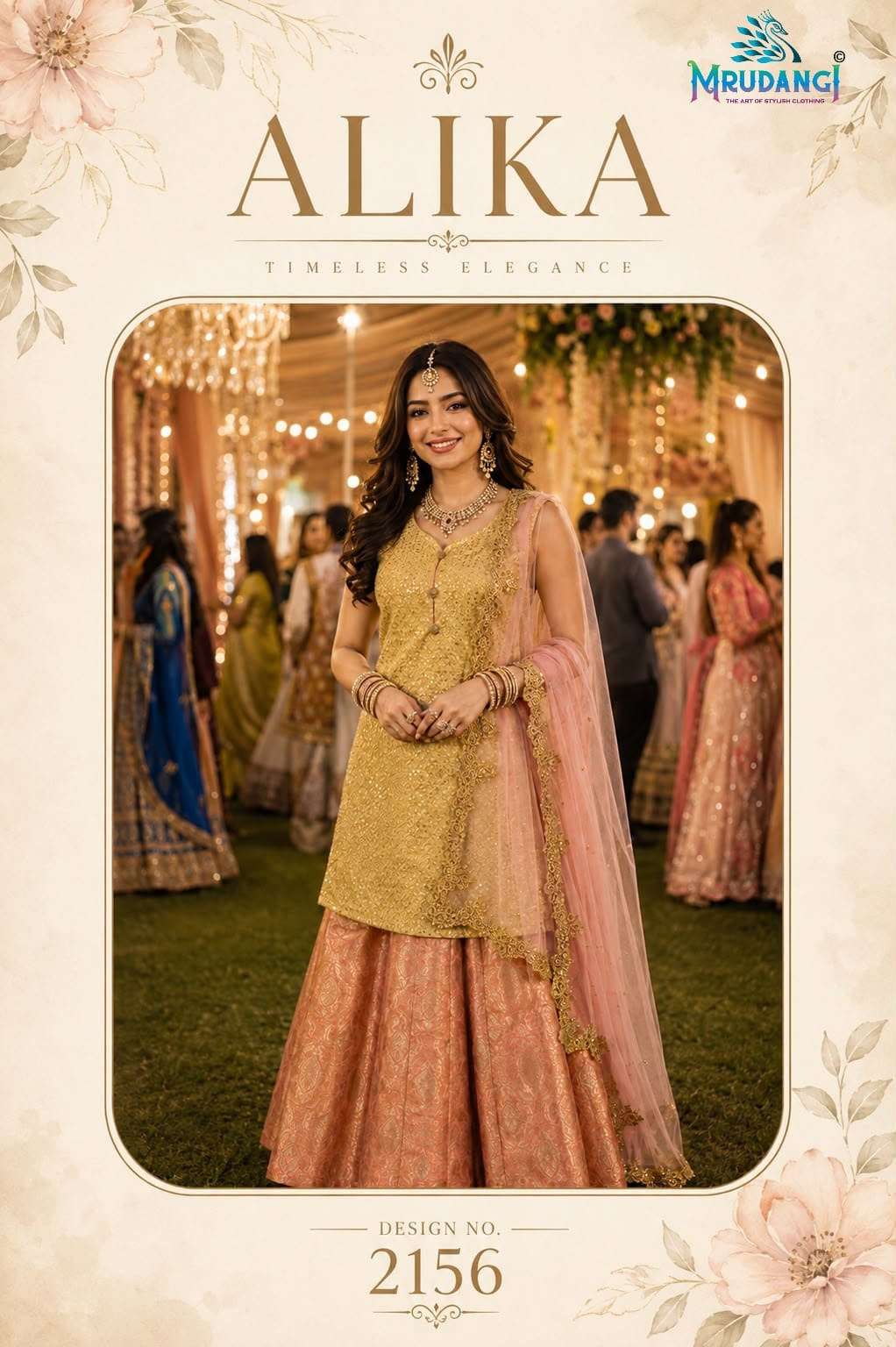 MRUDANGI ALIKA Premium Jacquard Embroidery Stitched Dress