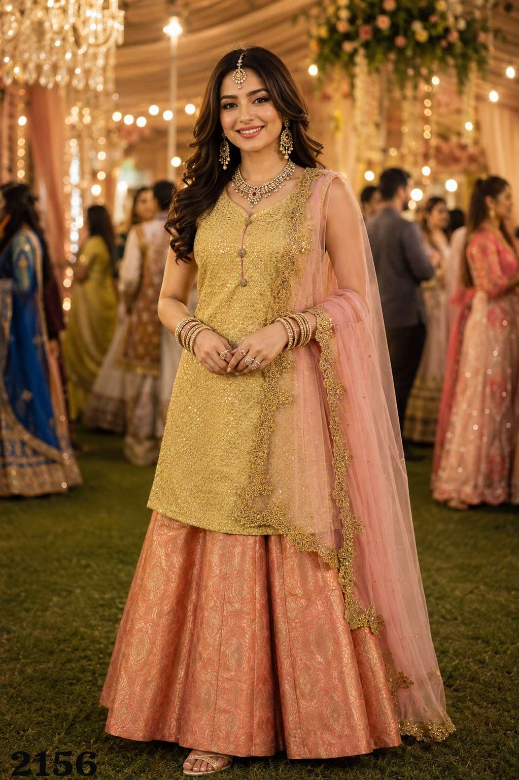 MRUDANGI ALIKA Premium Jacquard Embroidery Stitched Dress