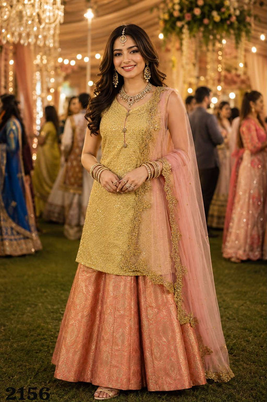 MRUDANGI ALIKA Premium Jacquard Embroidery Stitched Dress