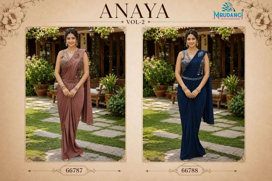MRUDANGI ANAYA VOL-2 Premium Lycra Ready-to-Wear Stitched Saree