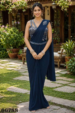 MRUDANGI ANAYA VOL-2 Premium Lycra Ready-to-Wear Stitched Saree - Amrah Wholesale