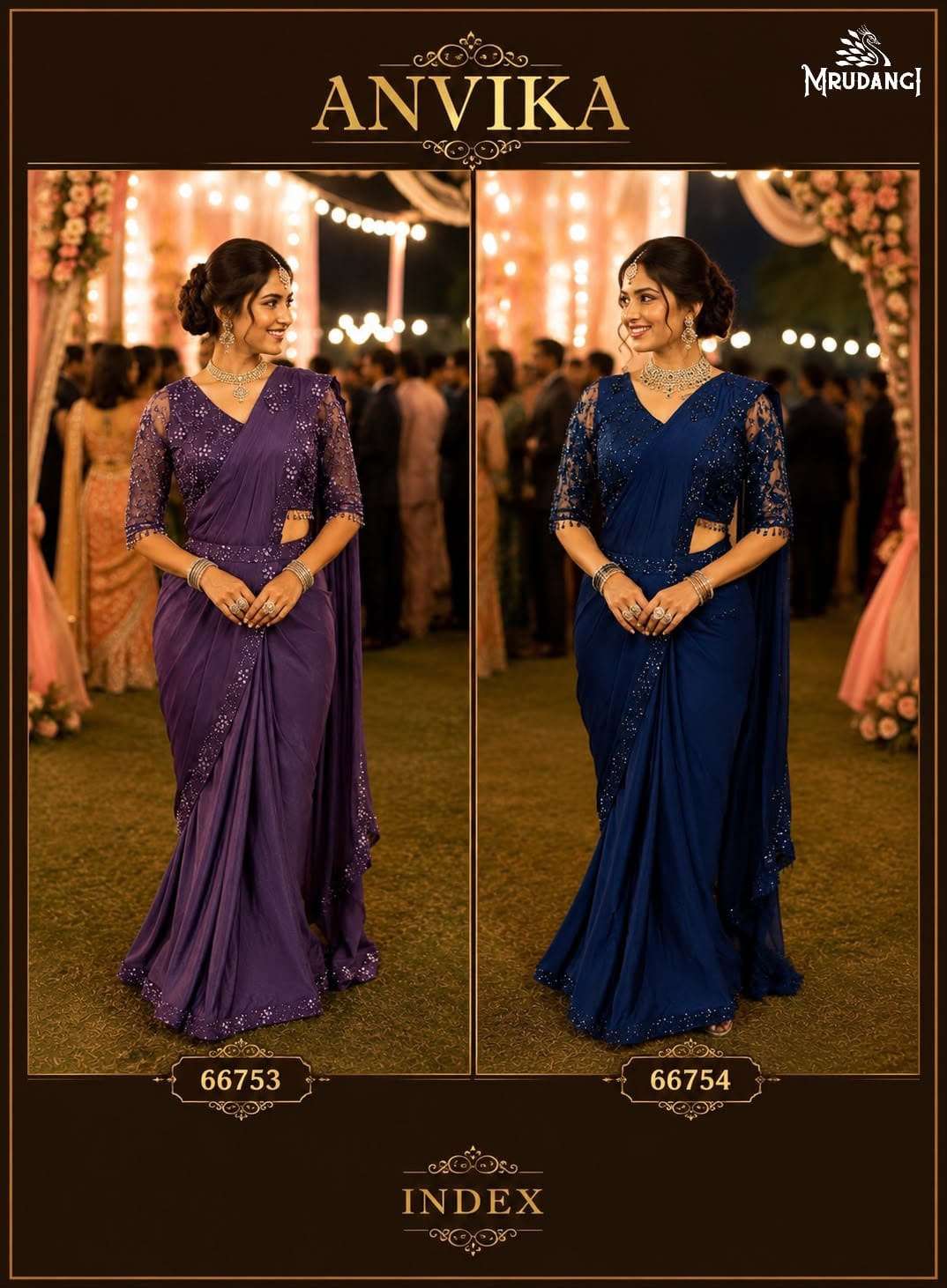 MRUDANGI Anvika Premium Lycra Ready To Wear Saree