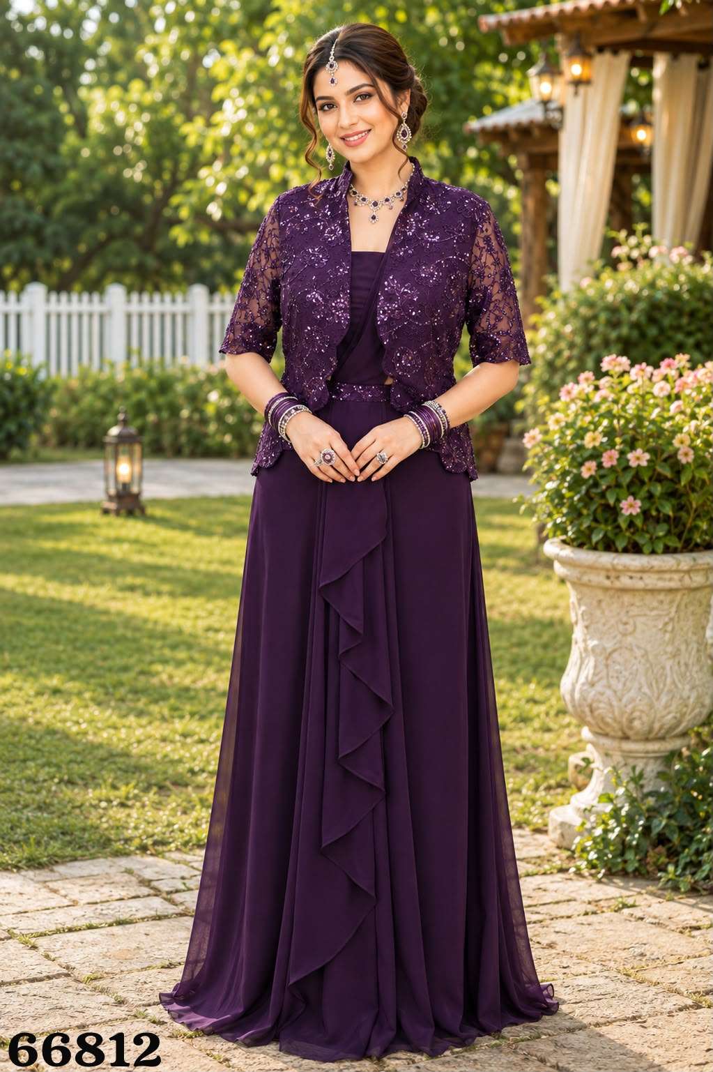 MRUDANGI ARUNA Premium Lycra Full Work Stitched Sarees