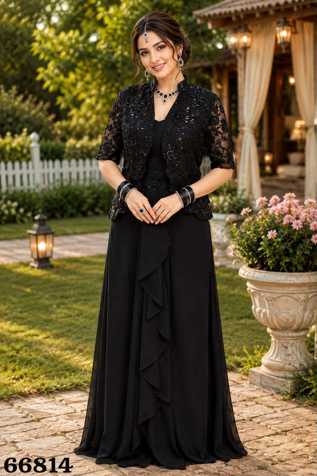 MRUDANGI ARUNA Premium Lycra Full Work Stitched Sarees