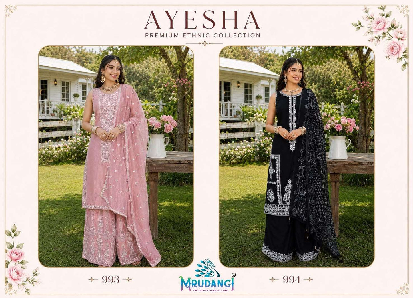Mrudangi Ayesha Chinon Silk Salwar Suit Set - Amrah Wholesale