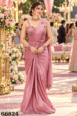 Mrudangi Banno Satin Silk Ready To Wear Saree