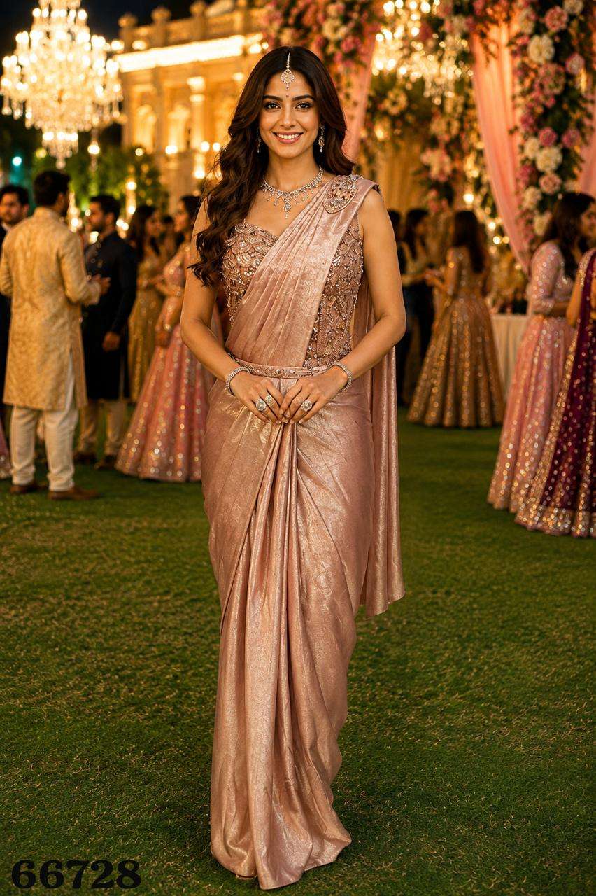 MRUDANGI BISCOFF Premium Sandwash Satin Saree - Amrah Wholesale