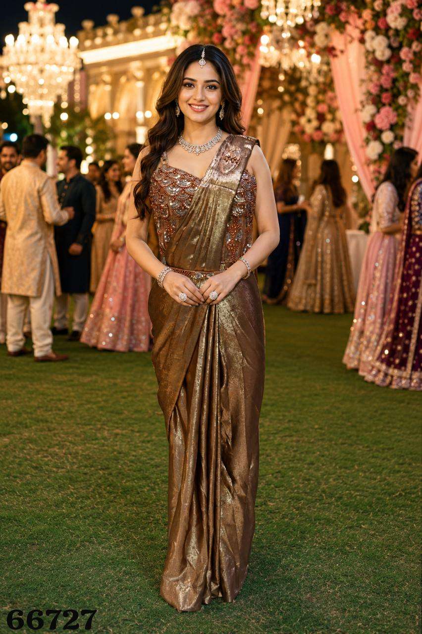 MRUDANGI BISCOFF Premium Sandwash Satin Saree - Amrah Wholesale