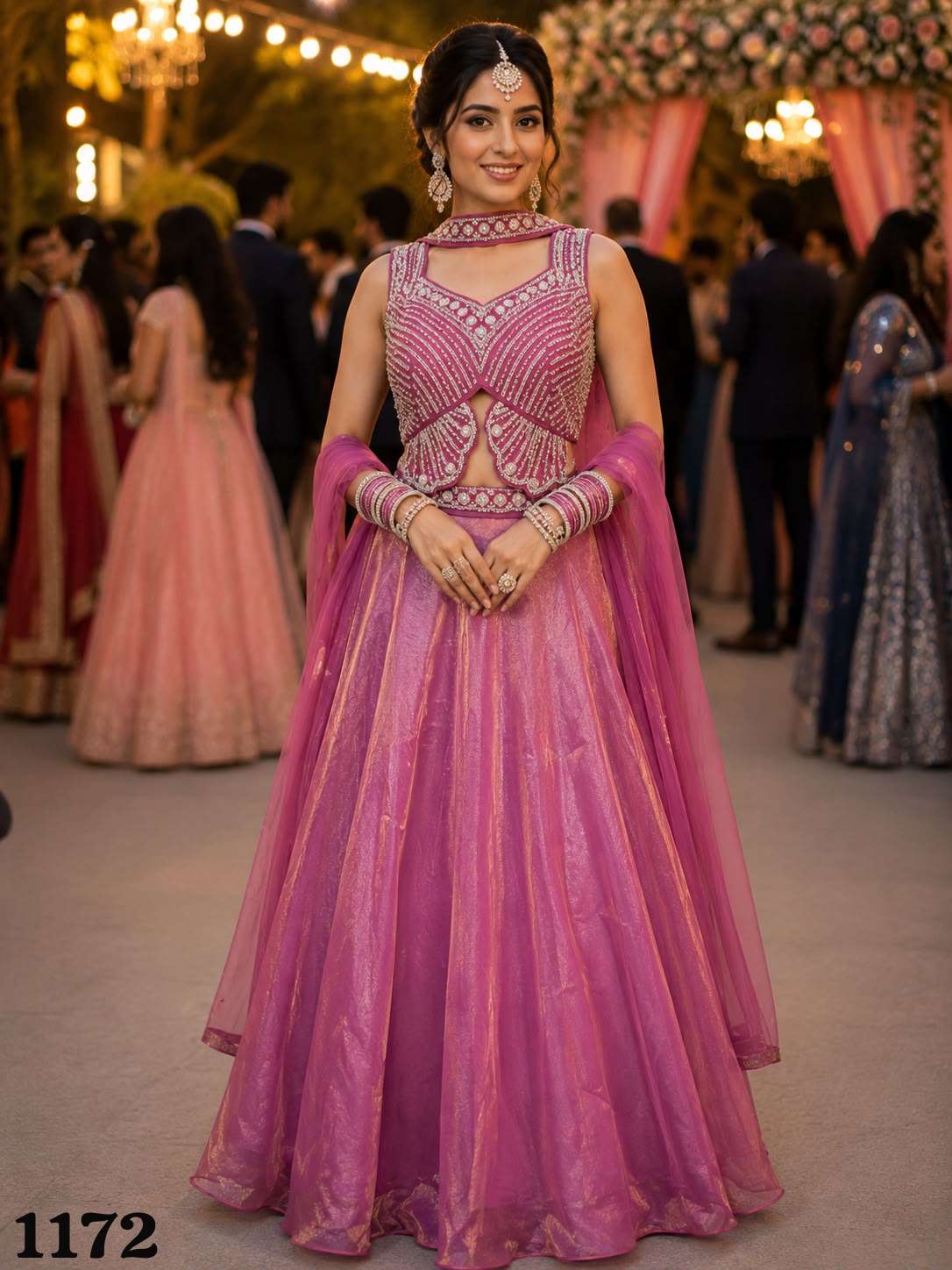 MRUDANGI BUSHRA Premium Fendy Silk Embroidered Ready-to-Wear Lehenga
