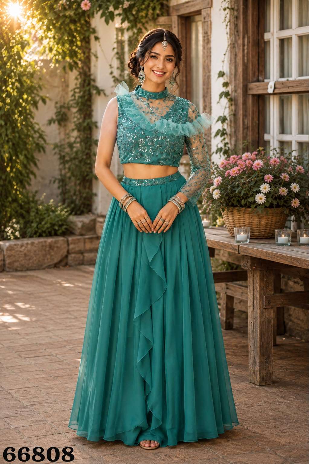 Mrudangi Chakori Premium Georgette Stitched Silk Lehenga