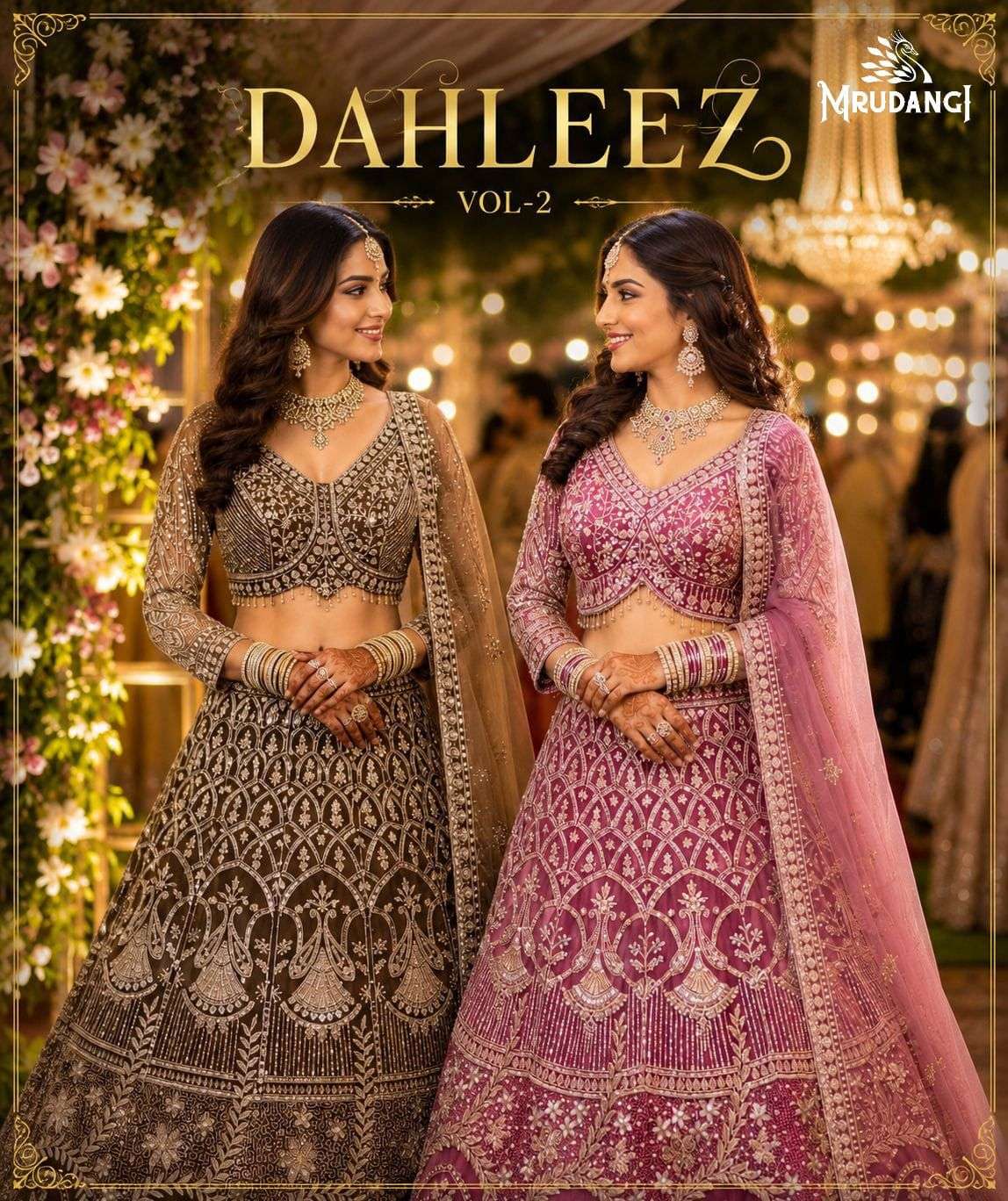 Mrudangi Dahleez Vol-2 Premium Net Beads Work Lehenga - Amrah Wholesale