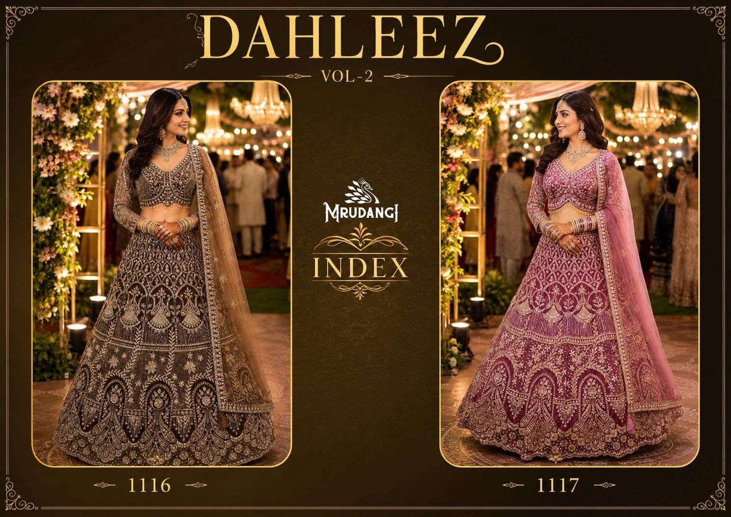 Mrudangi Dahleez Vol-2 Premium Net Beads Work Lehenga - Amrah Wholesale