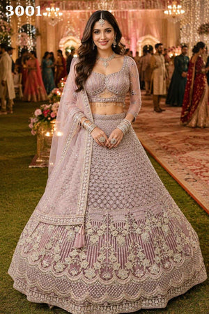 MRUDANGI DEVI Premium Net Embroidered Lehenga - Amrah Wholesale