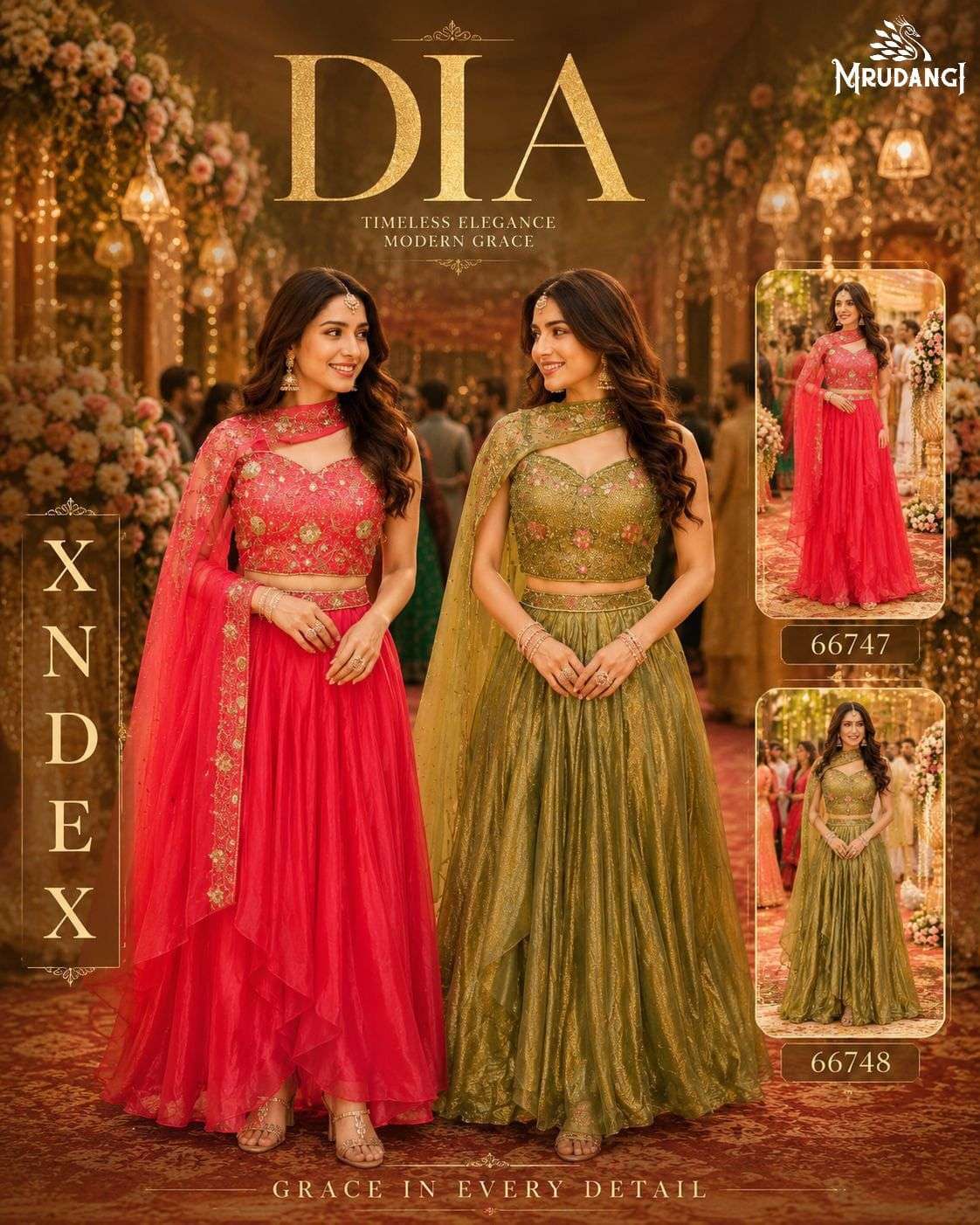 MRUDANGI DIA PREMIUM Fendy Satin Lehenga