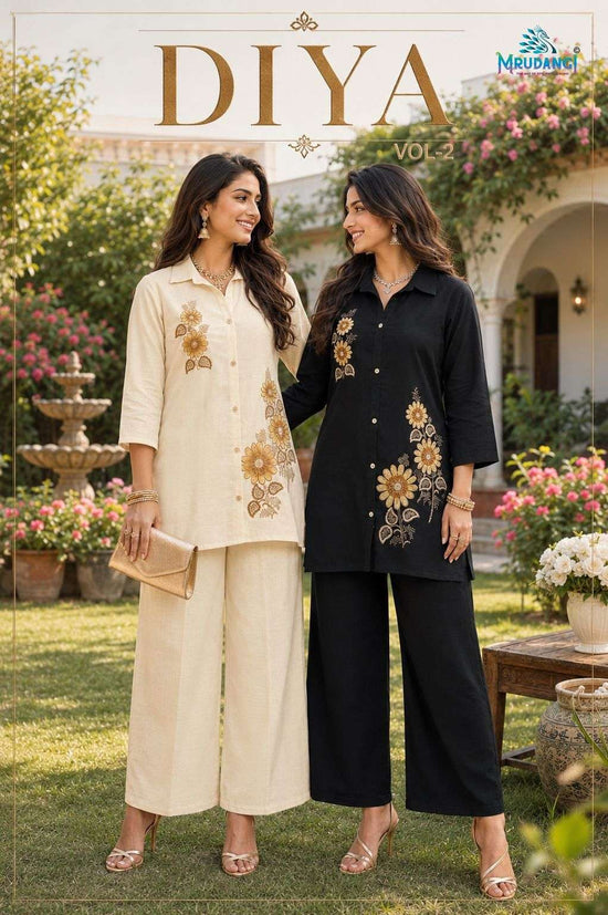 MRUDANGI DIYA VOL-2 Premium Fancy Embroidered Co-Ord Set - Amrah Wholesale