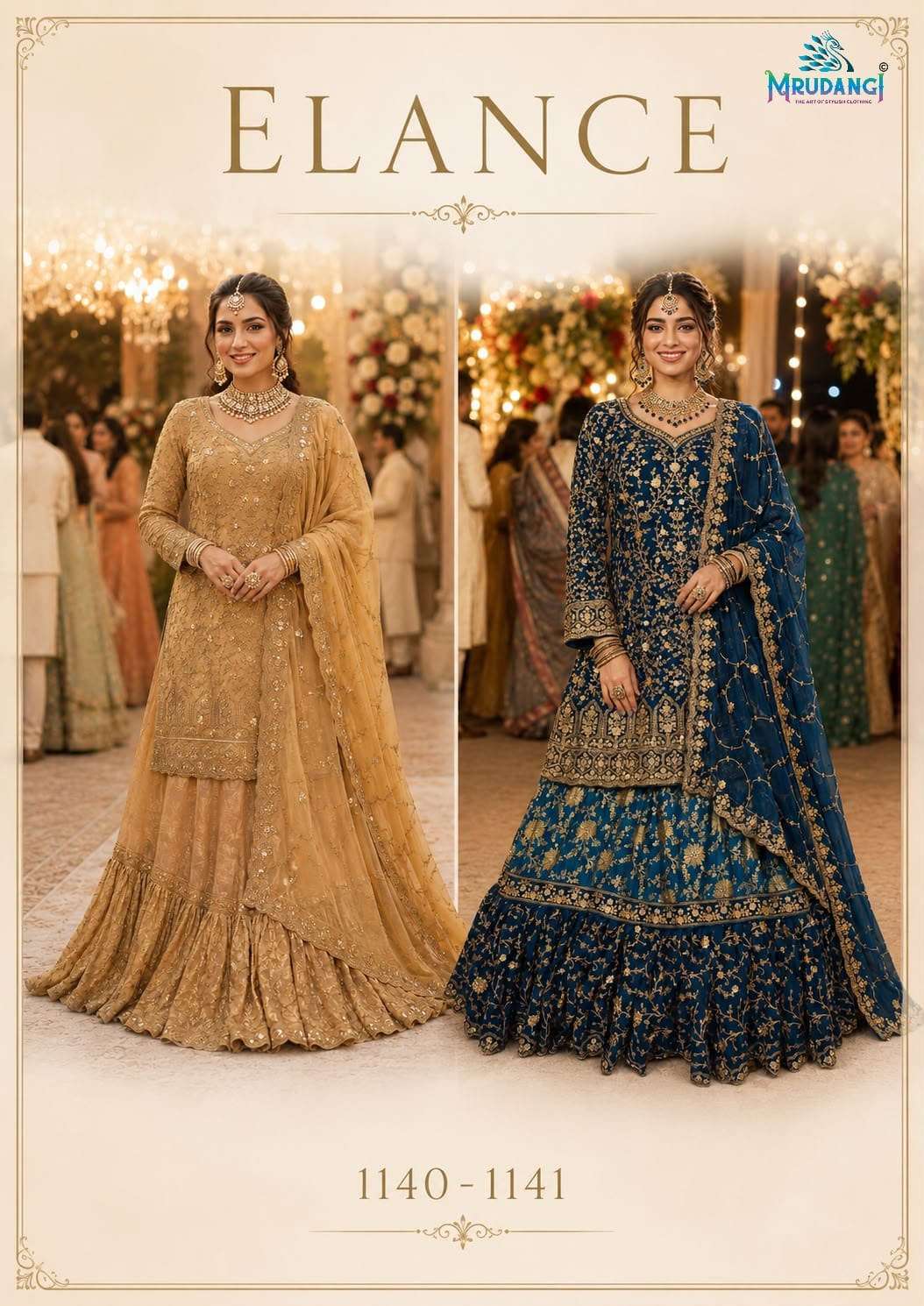 MRUDANGI ELANCE Premium Georgette Stone Work Stitched Lehenga - Amrah Wholesale