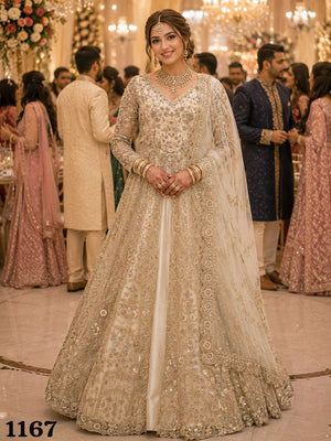 Mrudangi Eliza Vol-2 Premium Net Embroidered Stone Work Bridal Lehenga
