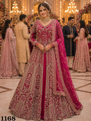 Mrudangi Eliza Vol-2 Premium Net Embroidered Stone Work Bridal Lehenga
