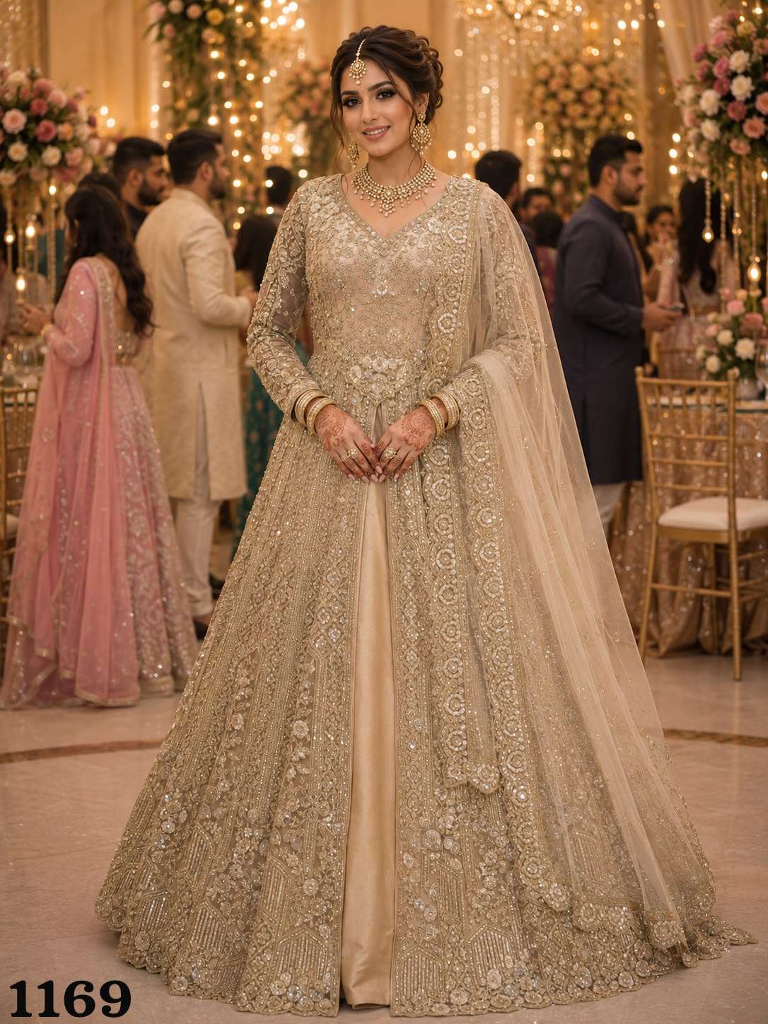 Mrudangi Eliza Vol-2 Premium Net Embroidered Stone Work Bridal Lehenga