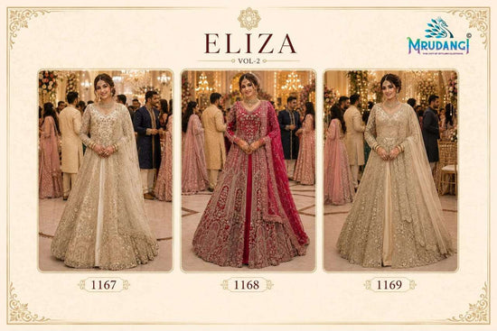 Mrudangi Eliza Vol-2 Premium Net Embroidered Stone Work Bridal Lehenga