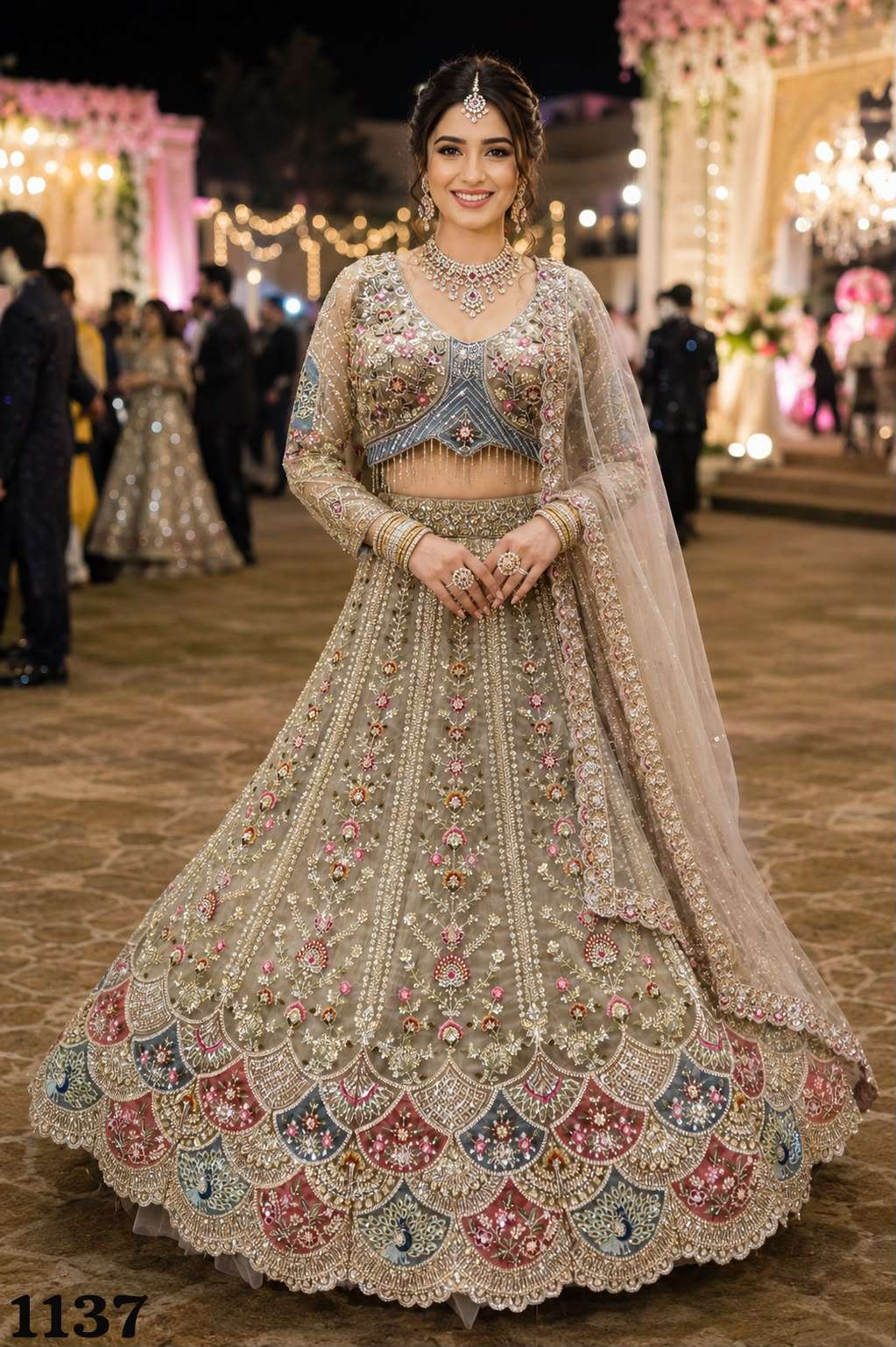 MRUDANGI ELORA Premium Net Beads Embroidered Stitched Lehenga - Amrah Wholesale
