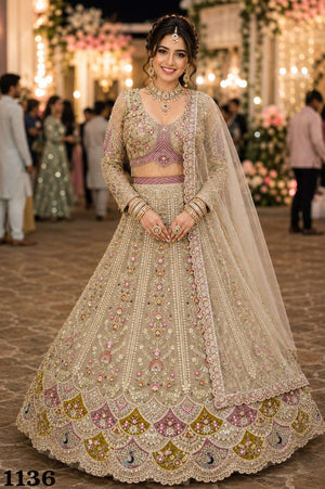MRUDANGI ELORA Premium Net Beads Embroidered Stitched Lehenga - Amrah Wholesale